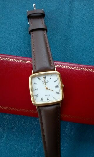 Vintage Rotary Mens Quartz Date Watch Fully And Box And 3 M.