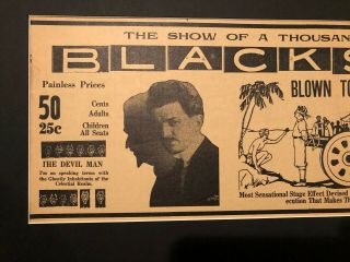 Harry Blackstone Sr.  Antique Vintage Magic Magician Trick Prop Illusion Poster