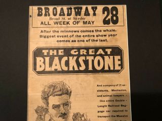 Blackstone Antique Vintage Magic Magician Trick Prop Illusion Poster