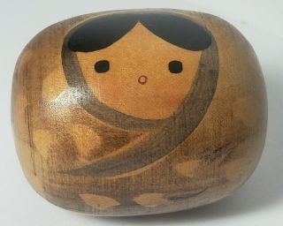 Vintage Japanese Wooden Traditional Kokeshi Doll Mother Or Child Egg Sosaku?
