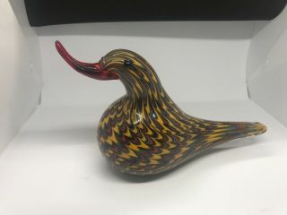 Vintage Murano Art Glass Duck Bird Figurine Large Paperweight