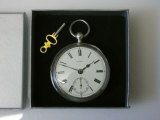 Antique Chester Hallmarked Solid Silver Fusee Pocket Watch Dated 1885.