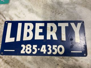 Vintage Liberty Fence Company Tin Metal Advertising Sign Texas 10.  5”