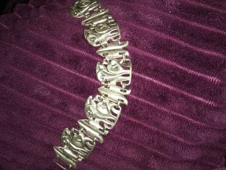 Mcclelland Barclay Antique Sterling Silver Lily Vintage Designer Bracelet