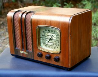 Rca Victor Model 86x Antique Wood Cabinet Tube Radio From 1937 Restored