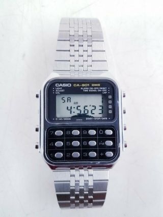 Vintage Casio Ca - 901 Game Calculator Alarm Watch Runs