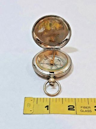 Antique Francis Barker & Sons Makers London Victorian Pocket COMPASS 5