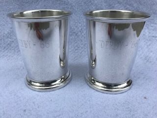 Pair Vintage Poole 58 Sterling Silver Julep Cups Marked “derby 66”