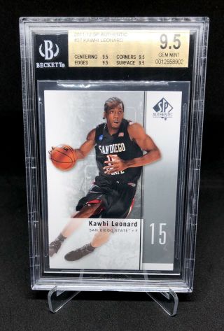 2011 - 12 Kawhi Leonard Sp Authentic 27 Rc Bgs 9.  5 True Gem Clippers Sdsu