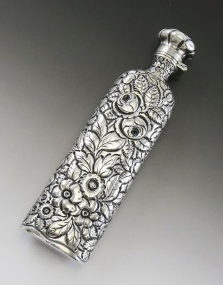 On Hold For Ac: Antique C1890 Sterling Silver Frank Smith Cologne Bottle Flask