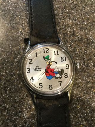 Vintage Disney Lorus Goofy Reverse Quartz Watch