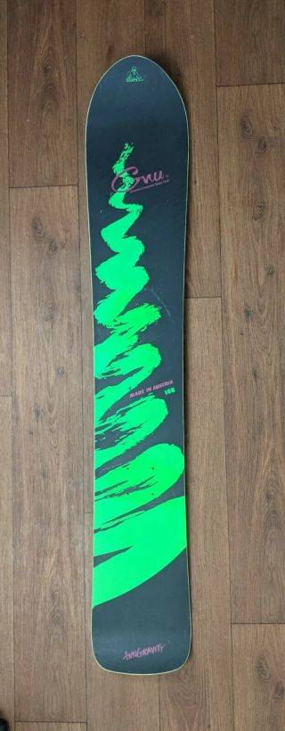 Gnu Antigravity Vintage 80s Snowboard Black And Green 166 - Winter Sports Gear