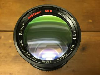 Vintage Lens Albinar Adg 80 - 200mm 1:3.  9 Mc Macro Zoom 55mm Dia - Canon Fd Mount