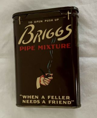 Vintage Briggs Pipe Mixture Smoking Tobacco Tin Can - Empty -