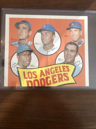 1969 Topps Baseball Team Posters,  22 Los Angeles Dodgers,  Don Drysdale