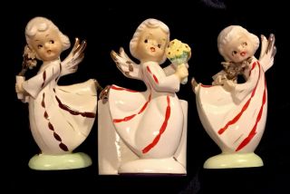 Vintage Shafford Japan Dancing Angel Figurines Plus 1 Planter/vase Rare?