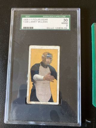 1909 - 11 T206 Larry Mclean Polar Bear Tobacco Card