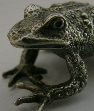 Large English Solid Cast Sterling Silver Frog Toad Animal Figure 1997 80g
