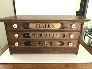 Antique 3 Drawer Spool Cabinet
