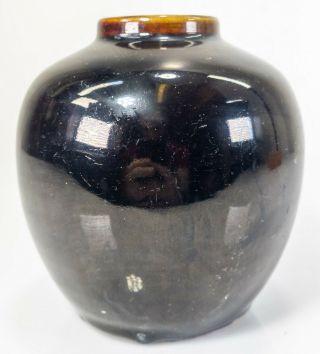 Antique Chinese Mirror Black Jizhou Glazed Ginger Jar Porcelain 19th Century