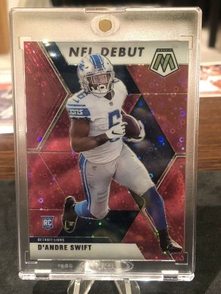 2020 Mosaic D’andre Swift Pink Disco Prizm Rookie Card 3/20 Rc Lions Ssp