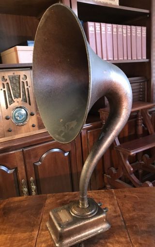 Antique 1920s Magnavox M1 - A Radio Horn Speaker W/print Ad From 1923 27” Tall