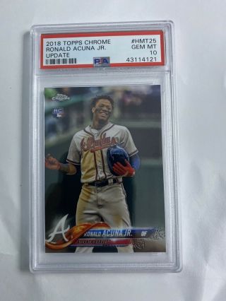 2018 Topps Chrome Update Target Exclusive Ronald Acuna Jr Hmt25 Psa 10 Rookie