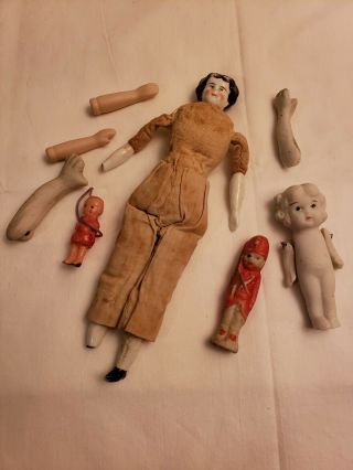 Antique Bisque & Porcelain Dolls & Arms