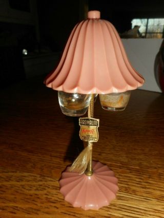 Vintage Aromalite Karoff Miniature Floor Lamp W/mini Perfume Or Cologne Bottles