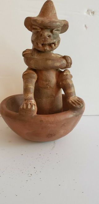 Authentic Pre - Columbian Seated Zoomorphic Figure