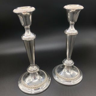 Vintage Gorham Sterling Silver Candle Holders Set Of 2 Weighted 2lb 4.  8oz