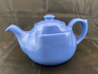 Vintage Hall China T - Ball Blue Tea Pot Bacharach 3273