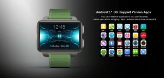 Lemfo Lem4 Pro 2.  2 Inch Display 3g Smart Watch Android 5.  1 1200 Mah 1gb,  16gb