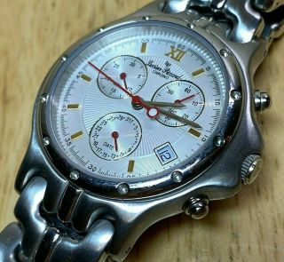 Lucien Piccard Swiss Men Sapphire Analog Quartz Chrono Watch Hours Date Batt
