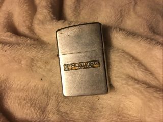 Vintage Zippo Lighter Engraved Carlton Company