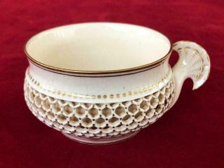 Fine Antique Zsolnay Pecs Pottery Reticulated Cup.