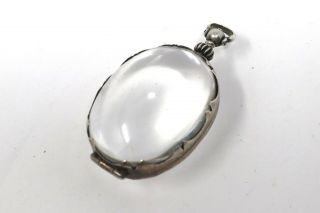 An Outstanding Antique Victorian Sterling Silver 925 Rock Crystal Locket Pendant