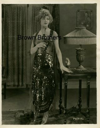 Vintage 1920s Hollywood Actress Betty Compson Formal Sequin Gown Photo - Bb