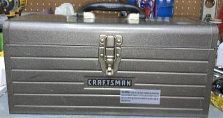 Vintage Craftsman Mechanics Tool Box Metal Grey With Red Tray 16”x7”x7 - 1/2”