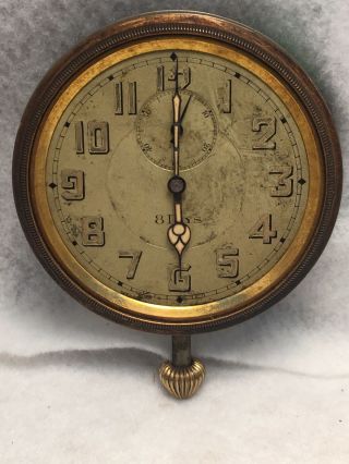 Vintage Auto/travel 8 Day Brass Clock,  Henry Sochard York,  6 Jewels,  Swiss