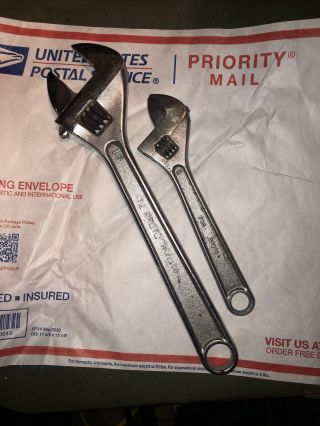 Vintage Proto 708 & 712 Adjustable Wrenches