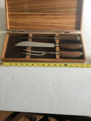 VINTAGE ROBESON GERMANY STAINLESS STEEL 3 PIECE CARVING SET 2