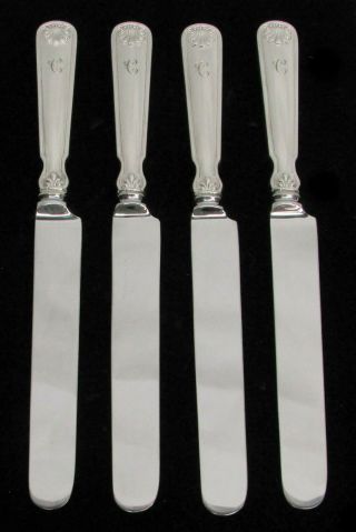Tiffany & Co Shell & Thread 4 Sterling Silver 9 1/8 " Lunch Knives