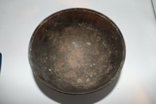 Antique 19th C Japanese Meiji Repousse Chrysanthemum Copper Bronze Metal Bowl 4