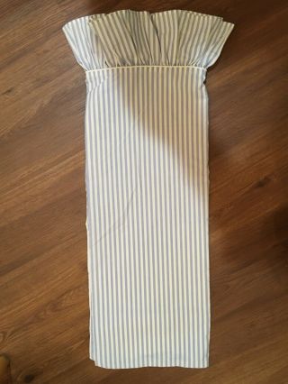 Laura Ashley Vintage Light Blue/white Pin Stripe Ruffled Std.  Size Pillowcase