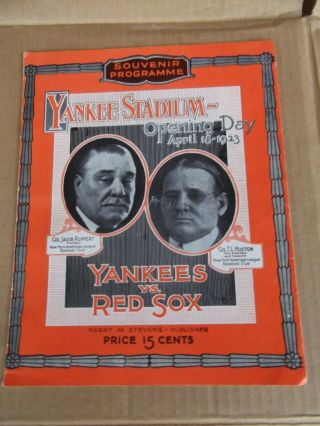 Vintage York Yankees Stadium Opening Day Program 4/18/1923 - 1973? Baseball