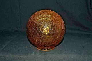 Vintage Crackle Glass Ball Globe Shade - Honey Yellow / Amber