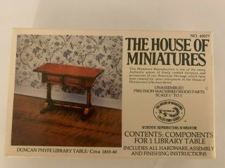 The House Of Miniatures Kit - Duncan Phyfe Library Table,  No Instructions