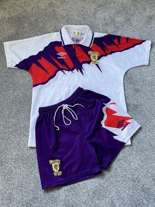 Vintage Scotland Away Football Shirt,  Shorts - Umbro 1991 - 93 - Near Youth