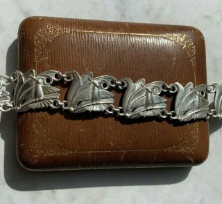 Mcclelland Barclay Antique Sterling Silver 925 Bird Vintage Designer Bracelet
